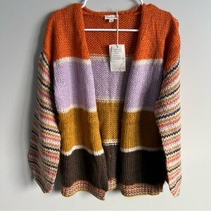 Hem & Thread NWT Multicolor Striped Women's Cardigan, Size Small